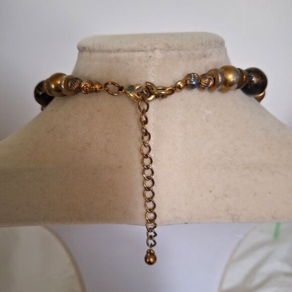 Artsy Tiger's Eye Women's Beaded Necklace Artisan Dark Fairy 18" Gemstone As-Is - Picture 6 of 9